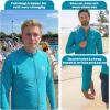 image:imageSwimZip Mens Long Sleeve Zipper Rash Guard Swim Shirt w UPF 50 Sun ProtectionScuba Blue