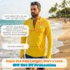 image:imageSwimZip Mens Long Sleeve Zipper Rash Guard Swim Shirt w UPF 50 Sun ProtectionYellow