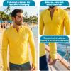 image:imageSwimZip Mens Long Sleeve Zipper Rash Guard Swim Shirt w UPF 50 Sun ProtectionYellow