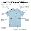 image:imageSwimZip Mens Short Sleeve Zipper Rash Guard Swim Shirt wUPF 50 Sun ProtectionDream Blue