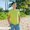 image:imageSwimZip Mens Short Sleeve Zipper Rash Guard Swim Shirt wUPF 50 Sun ProtectionSulphur Yellow