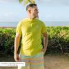 image:imageSwimZip Mens Short Sleeve Zipper Rash Guard Swim Shirt wUPF 50 Sun ProtectionSulphur Yellow