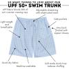 image:imageSwimZip Mens Swim Shorts with Boxer Brief Liner and UPF 50 Sun ProtectionBlue Gingham