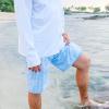 image:imageSwimZip Mens Swim Shorts with Boxer Brief Liner and UPF 50 Sun ProtectionBlue Gingham