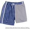 image:imageSwimZip Mens Swim Shorts with Boxer Brief Liner and UPF 50 Sun ProtectionNavy Gingham