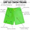 image:imageSwimZip Mens Swim Shorts with Boxer Brief Liner and UPF 50 Sun ProtectionNeon Green