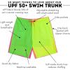 image:imageSwimZip Mens Swim Shorts with Boxer Brief Liner and UPF 50 Sun ProtectionNeon Sunrise