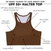 image:imageSwimZip Womens Halter Top Swim Suit with UPF 50 Sun ProtectionCold Brew