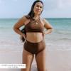 image:imageSwimZip Womens Halter Top Swim Suit with UPF 50 Sun ProtectionCold Brew