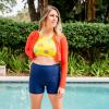image:imageSwimZip Womens Halter Top Swim Suit with UPF 50 Sun ProtectionCoral
