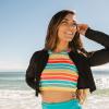 image:imageSwimZip Womens Halter Top Swim Suit with UPF 50 Sun ProtectionRainbow