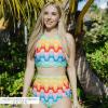 image:imageSwimZip Womens Halter Top Swim Suit with UPF 50 Sun ProtectionSurfs Up
