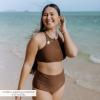 image:imageSwimZip Womens High Waisted Swim Bottoms with UPF 50 Sun ProtectionCold Brew