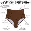 image:imageSwimZip Womens High Waisted Swim Bottoms with UPF 50 Sun ProtectionCold Brew