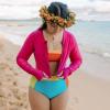 image:imageSwimZip Womens High Waisted Swim Bottoms with UPF 50 Sun ProtectionColor Pop
