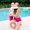 image:imageSwimZip Womens High Waisted Swim Bottoms with UPF 50 Sun ProtectionFuchsia Festival