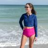 image:imageSwimZip Womens High Waisted Swim Bottoms with UPF 50 Sun ProtectionFuchsia Festival