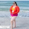 image:imageSwimZip Womens High Waisted Swim Bottoms with UPF 50 Sun ProtectionFuchsia Festival
