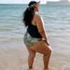 image:imageSwimZip Womens High Waisted Swim Bottoms with UPF 50 Sun ProtectionHawaiian Rainforest