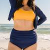 image:imageSwimZip Womens High Waisted Swim Bottoms with UPF 50 Sun ProtectionNavy