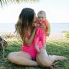 image:imageSwimZip Womens High Waisted Swim Bottoms with UPF 50 Sun ProtectionNeon Pink
