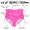 image:imageSwimZip Womens High Waisted Swim Bottoms with UPF 50 Sun ProtectionNeon Pink