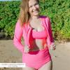 image:imageSwimZip Womens High Waisted Swim Bottoms with UPF 50 Sun ProtectionNeon Pink