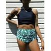 image:imageSwimZip Womens High Waisted Swim Bottoms with UPF 50 Sun ProtectionPalm Leaf