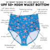 image:imageSwimZip Womens High Waisted Swim Bottoms with UPF 50 Sun ProtectionStarfish