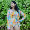 image:imageSwimZip Womens High Waisted Swim Bottoms with UPF 50 Sun ProtectionVibrant Vacay