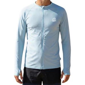 image:imageSwimZip Mens Long Sleeve Zipper Rash Guard Swim Shirt w UPF 50 Sun ProtectionDream Blue