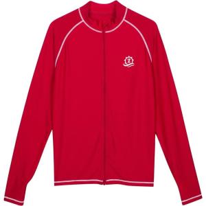 image:imageSwimZip Mens Long Sleeve Zipper Rash Guard Swim Shirt wUPF 50 Sun Protection Red