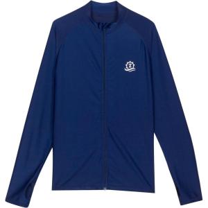 image:imageSwimZip Mens Rash Guard with Zipper Long Sleeve Navy Blue XXL