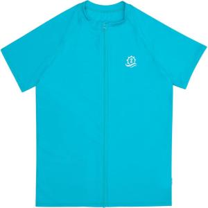 image:imageSwimZip Mens Short Sleeve Zipper Rash Guard Swim Shirt wUPF 50 Sun ProtectionScuba Blue