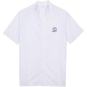 image:imageSwimZip Mens Short Sleeve Zipper Rash Guard Swim Shirt wUPF 50 Sun ProtectionWhite
