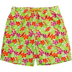 image:imageSwimZip Mens Swim Shorts with Boxer Brief Liner and UPF 50 Sun ProtectionHibiscus