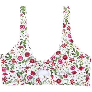 image:imageSwimZip Womens Front Tie Bikini Top  UPF 50 Swimsuit Top  Multiple ColorsFloral Garden