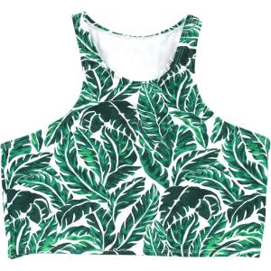 image:imageSwimZip Womens Halter Top Swim Suit with UPF 50 Sun ProtectionPalm Leaf