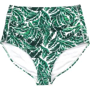 image:imageSwimZip Womens High Waisted Swim Bottoms with UPF 50 Sun ProtectionPalm Leaf