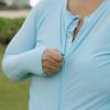 image:imageSwimZip Womens Long Sleeve Rash Guard with Pockets amp UPF 50 Sun ProtectionDream Blue