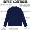 image:imageSwimZip Womens Long Sleeve Rash Guard with Pockets amp UPF 50 Sun ProtectionNavy