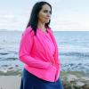 image:imageSwimZip Womens Long Sleeve Rash Guard with Pockets amp UPF 50 Sun ProtectionNeon Pink