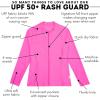 image:imageSwimZip Womens Long Sleeve Rash Guard with Pockets amp UPF 50 Sun ProtectionNeon Pink