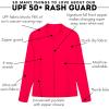 image:imageSwimZip Womens Long Sleeve Rash Guard with Pockets amp UPF 50 Sun ProtectionPoppy Red