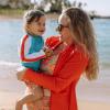image:imageSwimZip Womens Long Sleeve Rash Guard with Pockets amp UPF 50 Sun ProtectionRed