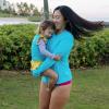 image:imageSwimZip Womens Long Sleeve Rash Guard with Pockets amp UPF 50 Sun ProtectionScuba Blue