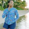 image:imageSwimZip Womens Long Sleeve Rash Guard with Pockets amp UPF 50 Sun ProtectionTropadelic