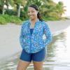 image:imageSwimZip Womens Long Sleeve Rash Guard with Pockets amp UPF 50 Sun ProtectionTropadelic