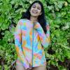 image:imageSwimZip Womens Long Sleeve Rash Guard with Pockets amp UPF 50 Sun ProtectionVibrant Vacay