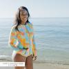 image:imageSwimZip Womens Long Sleeve Rash Guard with Pockets amp UPF 50 Sun ProtectionVibrant Vacay